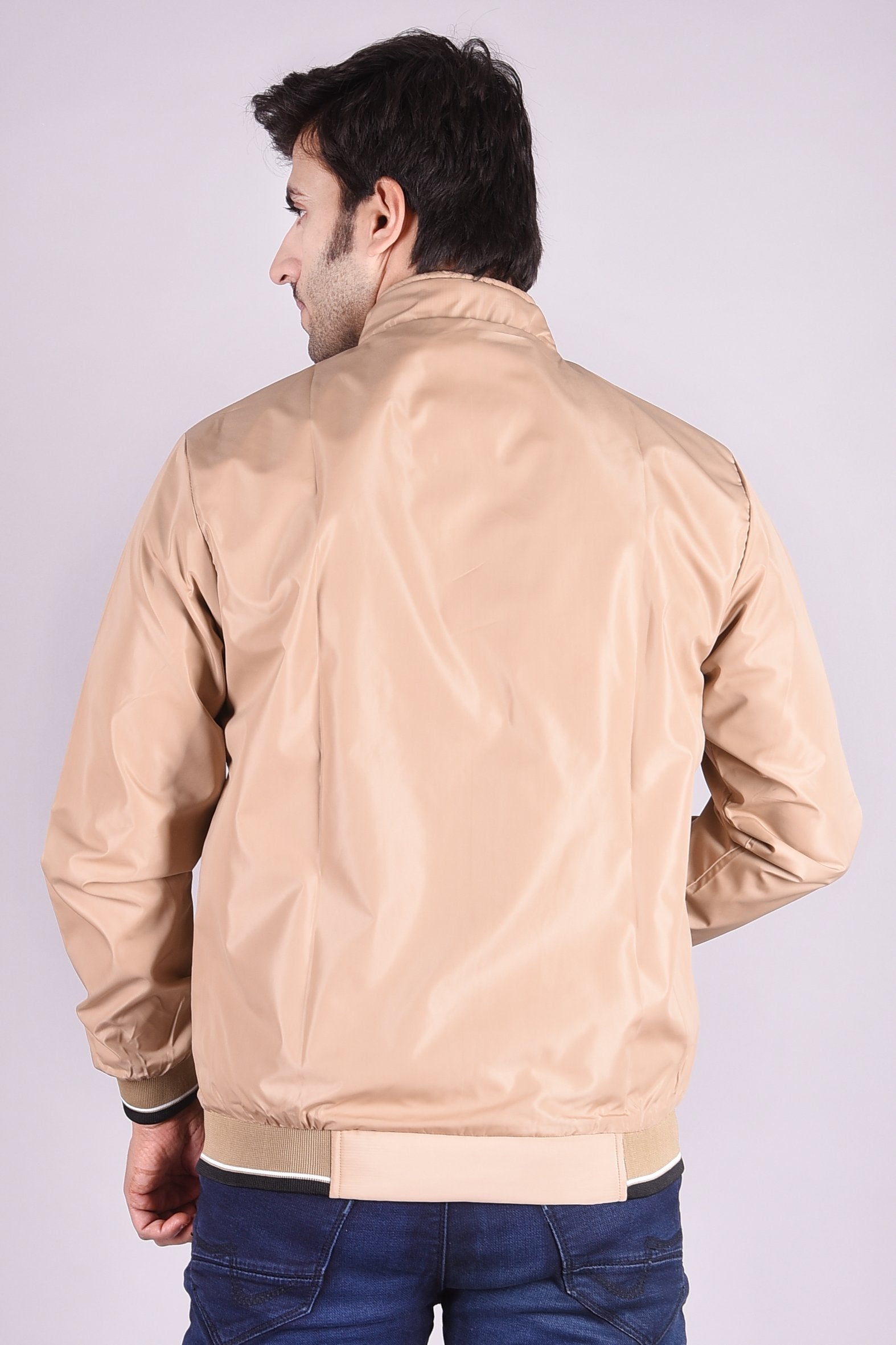 JAGURO Men's Polyester Khakhi Solid Stylish Sporty Jacket