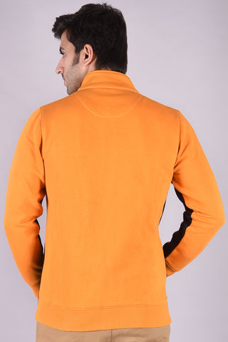 JAGURO Stylish Men's Cotton Mustard Zipper Sweatshirt