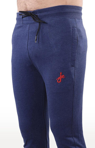 JAGURO Blue Cotton Solid Trackpant