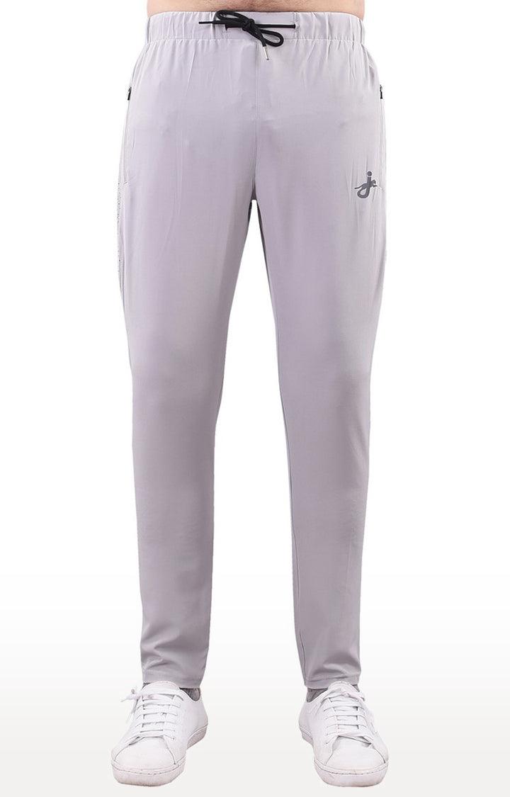 JAGURO Stylish Light Grey Polyester Solid Trackpant