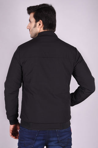 JAGURO Men's Polyester Black Stylish Reversible Jacket