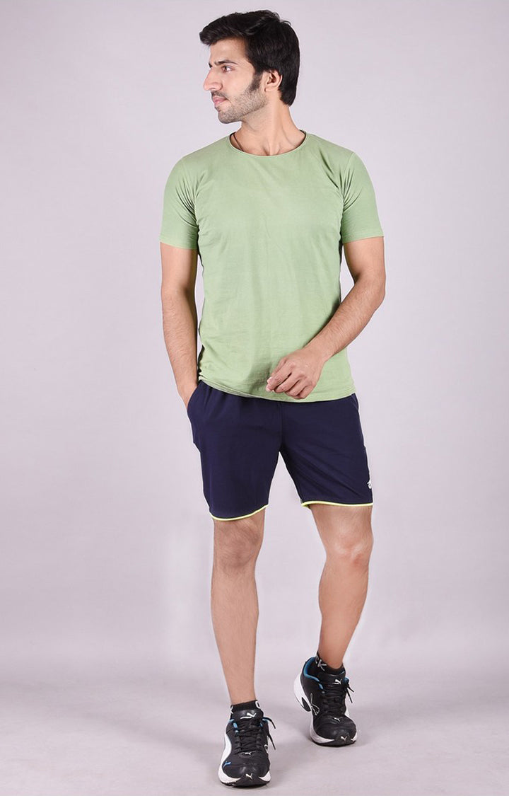 JAGURO Blue Polyester Fit Type Activewear Shorts