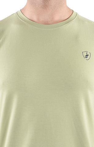 JAGURO Olive Solid Printed T-Shirt