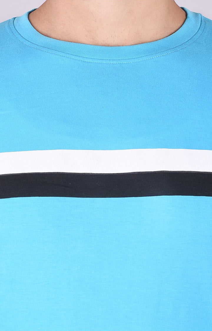 JAGURO Sky Blue Fit Type Full-Sleeves T-Shirt