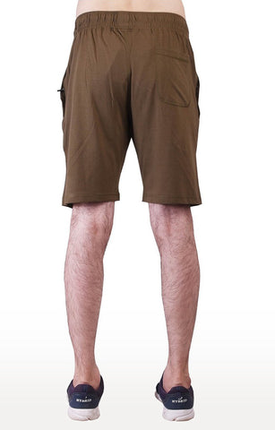 JAGURO Olive Cotton Sports Shorts