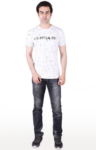 JAGURO White Stylish Printed T-Shirt