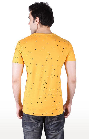 JAGURO Yellow Stylish Printed T-Shirt