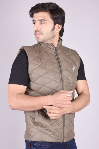 JAGURO Men's Olive Stylish Sleeveless Bomber Jacket For Winter