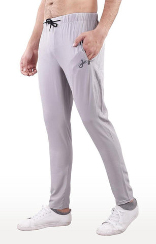 JAGURO Stylish Light Grey Polyester Solid Trackpant