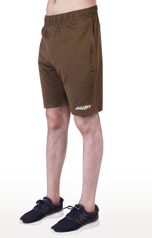 JAGURO Olive Cotton Sports Shorts