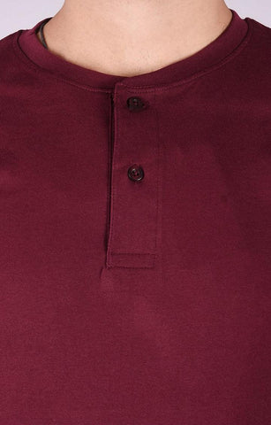 JAGURO Maroon Modern Full-Sleeves T-Shirt